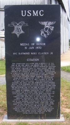 PFC Raymond "Mike" Clausen Memorial (rear) image. Click for full size.