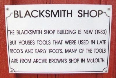 Blacksmith Shop Marker. Click for full size. Blacksmith Shop Marker image. Click for full size.