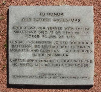 To Honor Our Patriot Ancestors Marker. Click for full size. To Honor Our Patriot Ancestors Marker image. Click for full size.