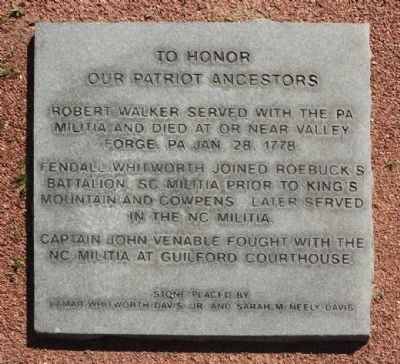 To Honor Our Patriot Ancestors Marker image. Click for full size.