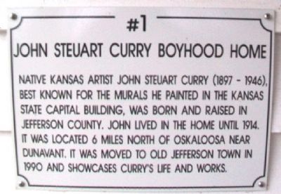 John Steuart Curry Boyhood Home Marker. Click for full size. John Steuart Curry Boyhood Home Marker image. Click for full size.