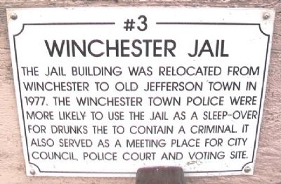 Winchester Jail Marker. Click for full size. Winchester Jail Marker image. Click for full size.