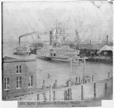 Broadway Wharf With River Steamers image. Click for full size.