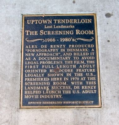 The Screening Room Marker. Click for full size. The Screening Room Marker image. Click for full size.