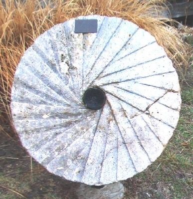 Ozawkie Mill Grinding Wheel and Marker. Click for full size. Ozawkie Mill Grinding Wheel and Marker image. Click for full size.