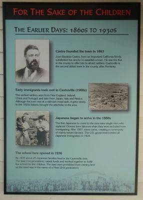 For the Sake of the Children Marker, The Early Days: 1860s to 1930s panel. Click for full size. For the Sake of the Children Marker, The Early Days: 1860s to 1930s panel image. Click for full size.