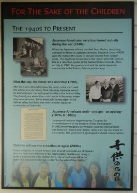For the Sake of the Children Marker, The 1940s to the Present panel. Click for full size. For the Sake of the Children Marker, The 1940s to the Present panel image. Click for full size.