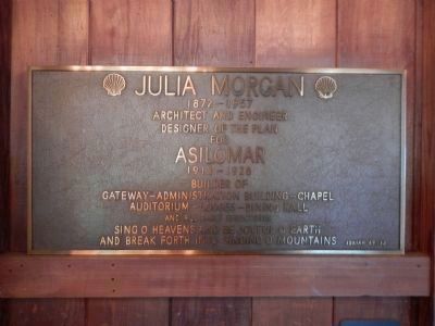 Julia Morgan Plaque image. Click for full size.