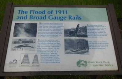 The Flood of 1911 and Broad Gauge Rails Marker image. Click for full size.
