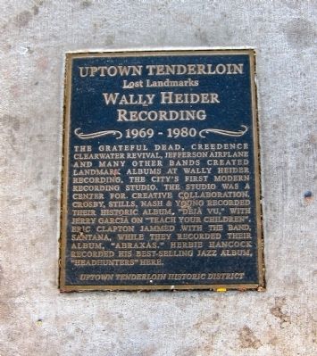 Wally Heider Recording Marker. Click for full size. Wally Heider Recording Marker image. Click for full size.