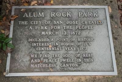 Alum Rock Park Centennial Plaque image. Click for full size.
