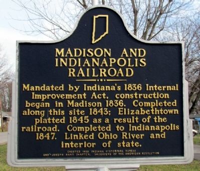 Madison and Indianapolis Railroad Marker image. Click for full size.