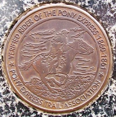Don Clarence Rising Certified Rider Medallion on Marker image. Click for full size.