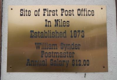 Site of First Post Office Marker. Click for full size. Site of First Post Office Marker image. Click for full size.