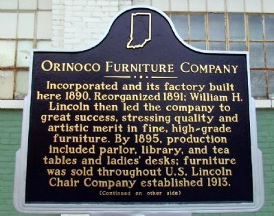 Orinoco Furniture Company Marker (Front) image. Click for full size.