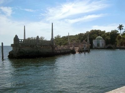 Stone Barge in Biscayne Bay and Vizcaya's Tea House. Click for full size. Stone Barge in Biscayne Bay and Vizcaya's Tea House image. Click for full size.
