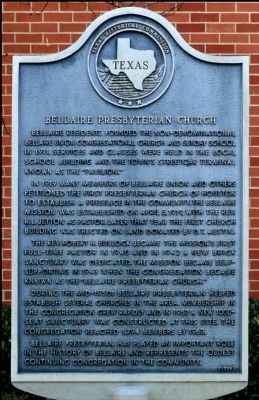 Bellaire Presbyterian Church Marker image. Click for full size.