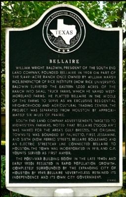 Bellaire Marker. Click for full size. Bellaire Marker image. Click for full size.