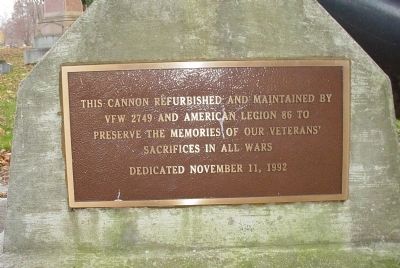 Civil War Memorial Cannon Marker image. Click for full size.