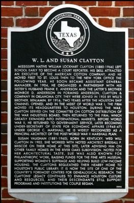 W. L. and Susan Clayton Marker image. Click for full size.