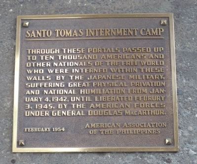 Santo Tomas Internment Camp Marker image. Click for full size.