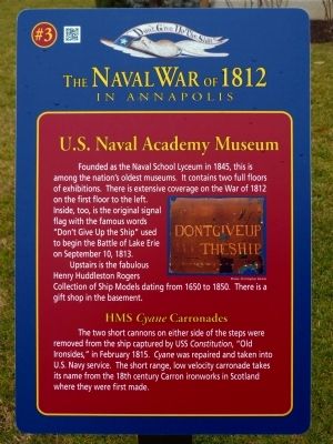 U.S. Naval Academy Museum Marker. Click for full size. U.S. Naval Academy Museum Marker image. Click for full size.