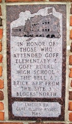 Goff Elementary & Goff Rural High School Marker image. Click for full size.