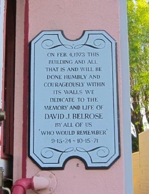 The Belrose Theater Dedication Plaque image. Click for full size.