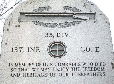Company E, 137th Infantry Regt, 35th Infantry Div Memorial Dedication image. Click for full size.