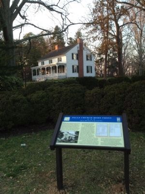 Cherry Hill Farmhouse with marker in foreground image. Click for full size.