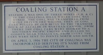 Coaling Station A Marker. Click for full size. Coaling Station A Marker image. Click for full size.