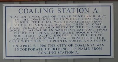 Coaling Station A Marker image. Click for full size.