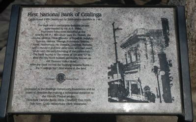 First National Bank of Coalinga Marker image. Click for full size.