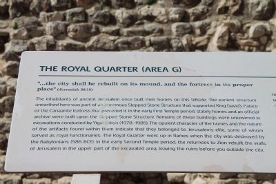 The Royal Quarter (Area G) Marker. Click for full size. The Royal Quarter (Area G) Marker image. Click for full size.