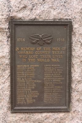 Navarro County World War Memorial Marker image. Click for full size.
