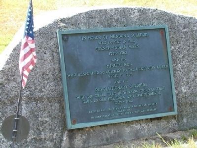 In Honor of Mendon's Soldiers Marker. Click for full size. In Honor of Mendon's Soldiers Marker image. Click for full size.