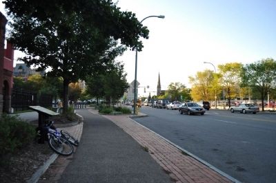 Rochester: Center of Freedom Marker as seen facing South image. Click for full size.