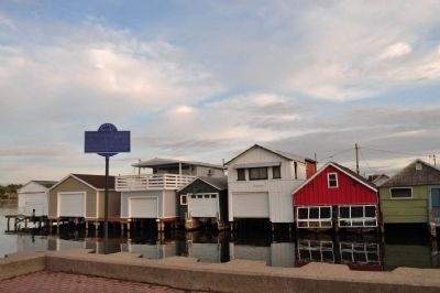 Boathouses and Marker image. Click for full size.