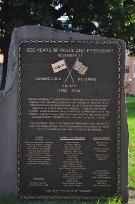 200 Years of Peace and Friendship Marker image. Click for full size.