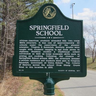 Springfield School Marker image. Click for full size.