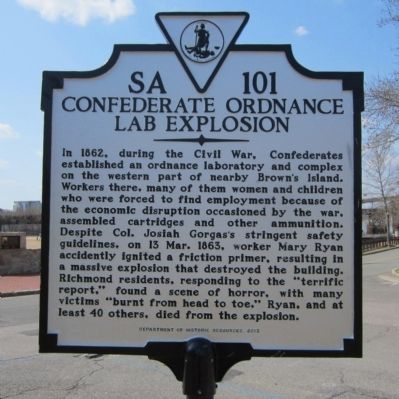 Confederate Ordnance Lab Explosion Marker image. Click for full size.