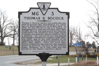 Thomas S. Bocock Marker. Click for full size. Thomas S. Bocock Marker image. Click for full size.