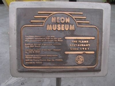 The Flame Restaurant Marker. Click for full size. The Flame Restaurant Marker image. Click for full size.