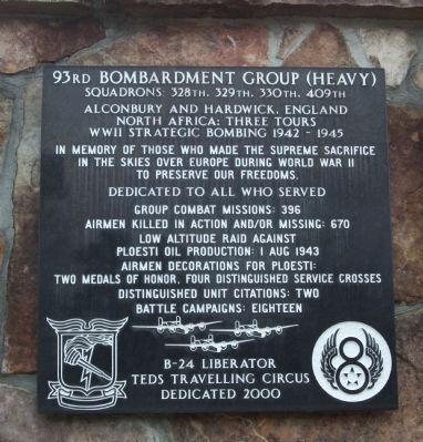 93rd Bombardment Group (Heavy) Marker image. Click for full size.
