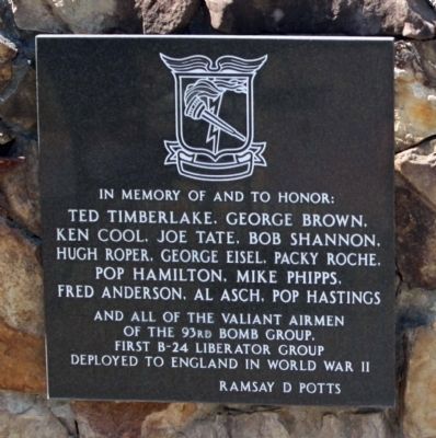 93rd Bombardment Group Marker. Click for full size. 93rd Bombardment Group Marker image. Click for full size.