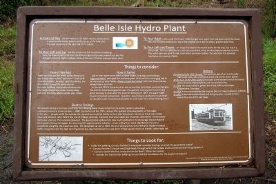 Belle Isle Hydro Plant Marker image. Click for full size.