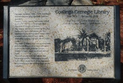 Coalinga Carnegie Library Marker image. Click for full size.