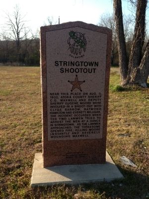 Stringtown Shootout Marker image. Click for full size.