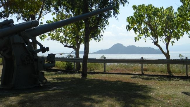 View from the Japanese Memorial Garden, looking south with Caballo Island (Fort Hughes) off shore. Click for full size. View from the Japanese Memorial Garden, looking south with Caballo Island (Fort Hughes) off shore image. Click for full size.