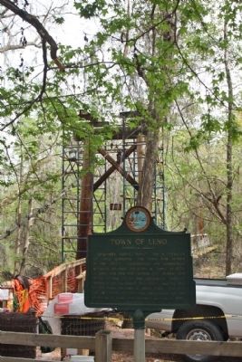 Town of Leno Marker located near the suspension bridge in O'Leno State Park image. Click for full size.